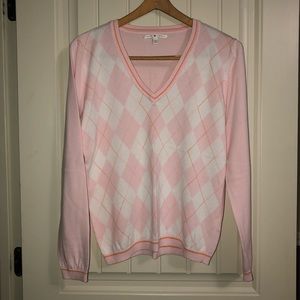 Pink argyle Tommy Hilfiger sweater